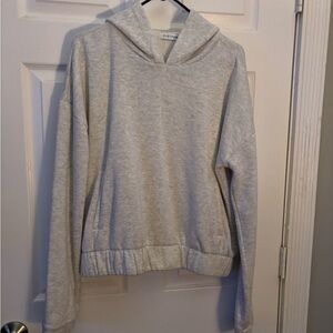JustFab Gray Boxy Long Sleeve Hoodie